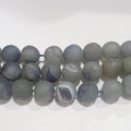 Cuentas redondas de ágata drusa azul cielo de 16" con acabado mate liso, 12 mm (tira de 40 cm)
