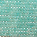 13" St Amazonite Faceted Round Beads 3mm.-Strand 33cm