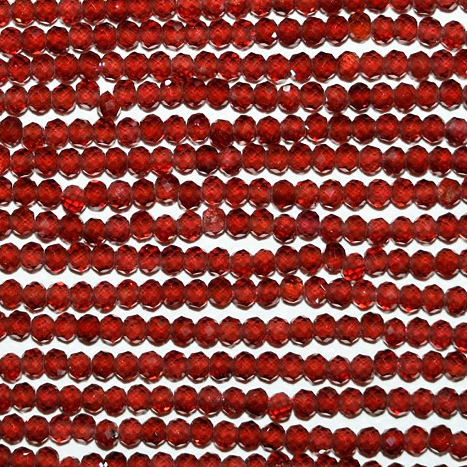 13" St Garnet Faceted Round Beads 2.5mm.-Strand 33cm