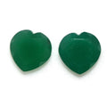 Lot de 2 cœurs à facettes en onix vert de 13 mm. - Pierres précieuses en gros, qualité supérieure.