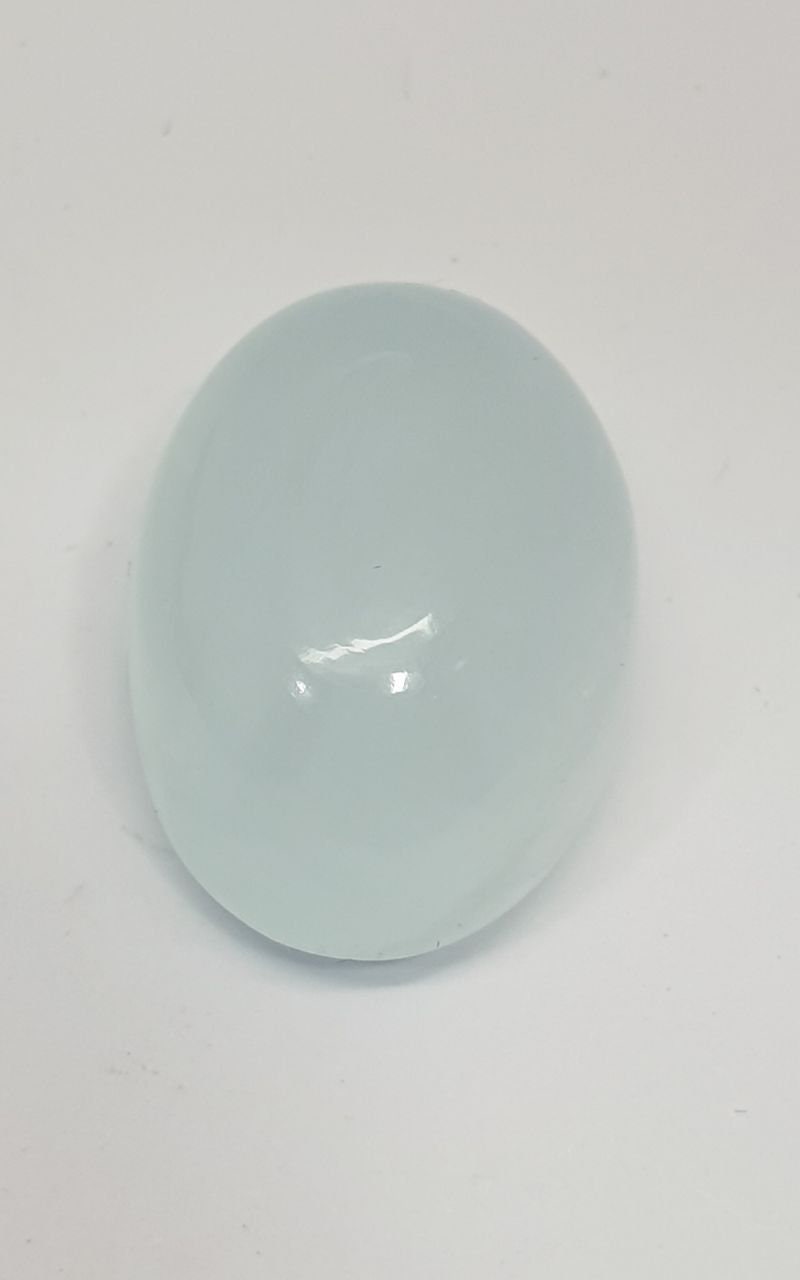 Big Milky  Aquamarine Oval Cabochon 25x18x13.5mm.Natural Untreated Gem- 47.3 cts