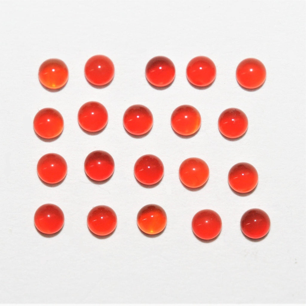 Carnelian Smooth Round Cabochon 2mm. (20 pieces)