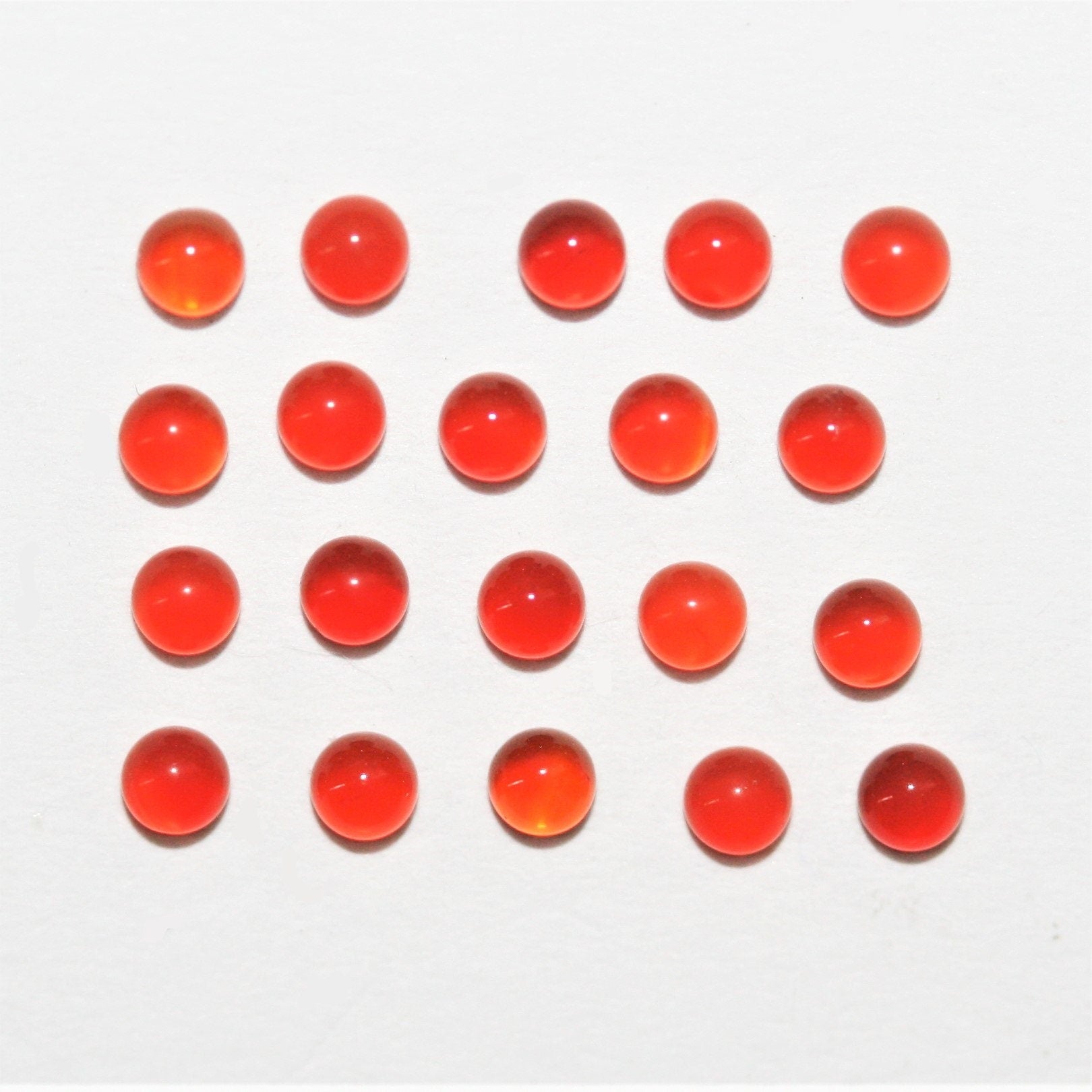 Carnelian Smooth Round Cabochon 2mm. (20 pieces)