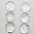 Rock Crystal Quartz Smooth Round Cabochon 14mm. (6 Pieces).