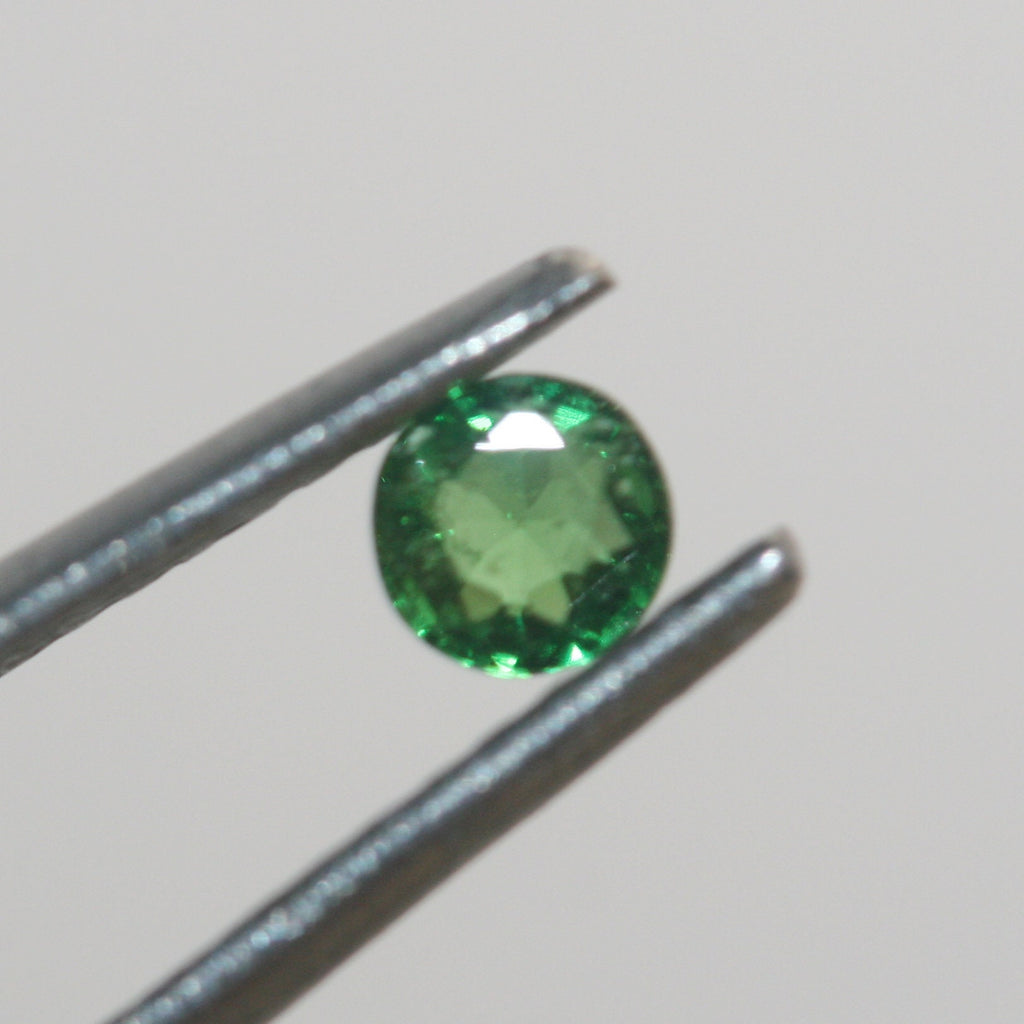 Turmalina cromada calibrada AAA, corte brillante redondo de 3-3,2 mm, lote de 6 piezas, turmalina verde - Gemas genuinas - Color natural sin tratar