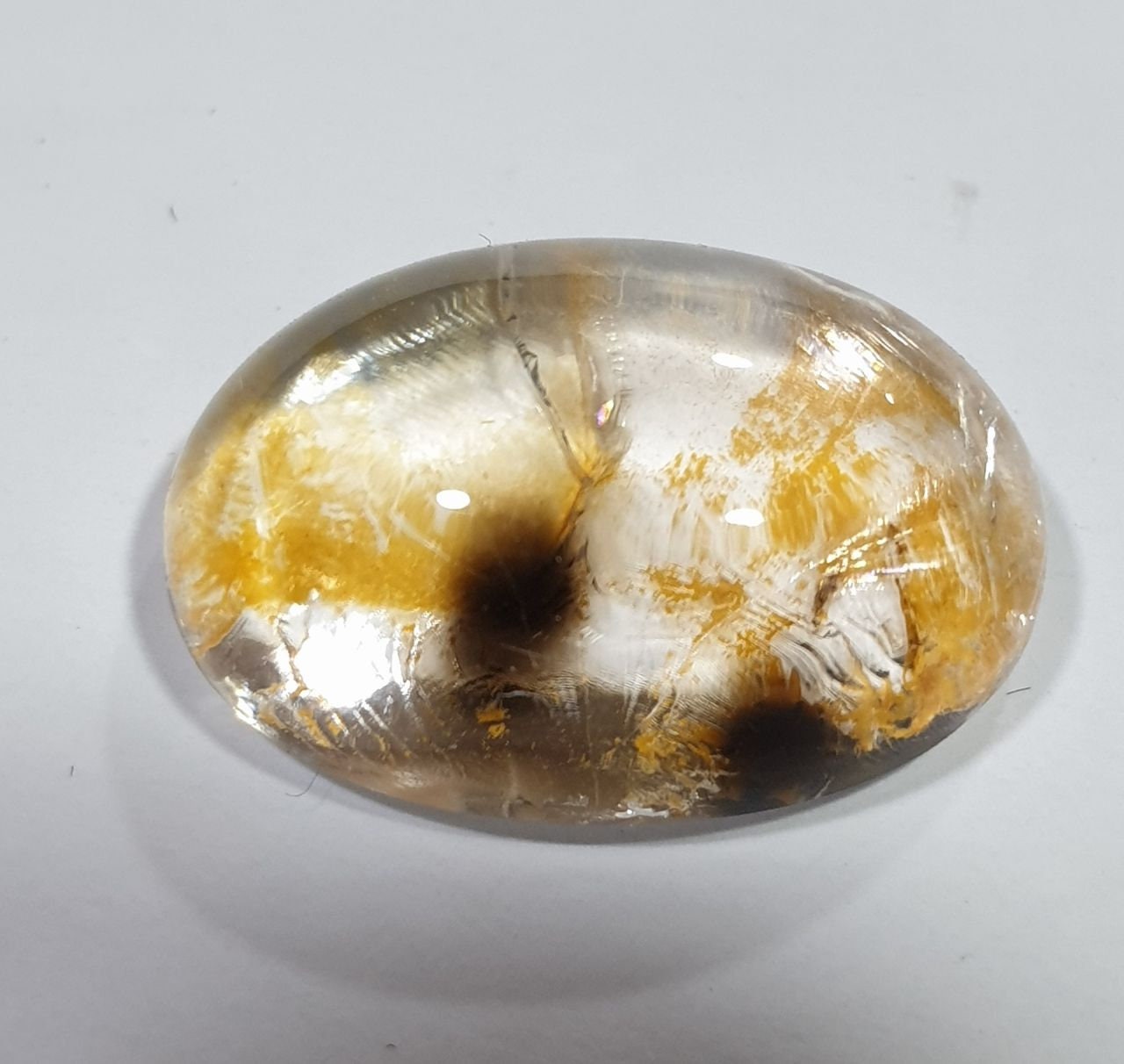Super Rare Inclusion Quartz Oval  Cabochon Made By Mother Nature 19.5x13.6mm 15.48ct- Inclusion Quartz- Healing Power