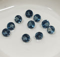 10 Pcs Lot of London Blue Topaz Lot Faceted Round 3mm.-(10Pcs)