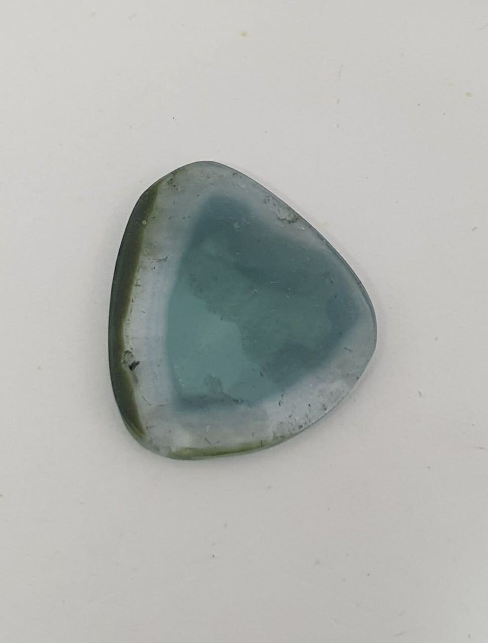 Blue Slice  Tourmaline  Flat Cabochon 20x17.8mm.(6.4ct.).Natural From Brazil Mined