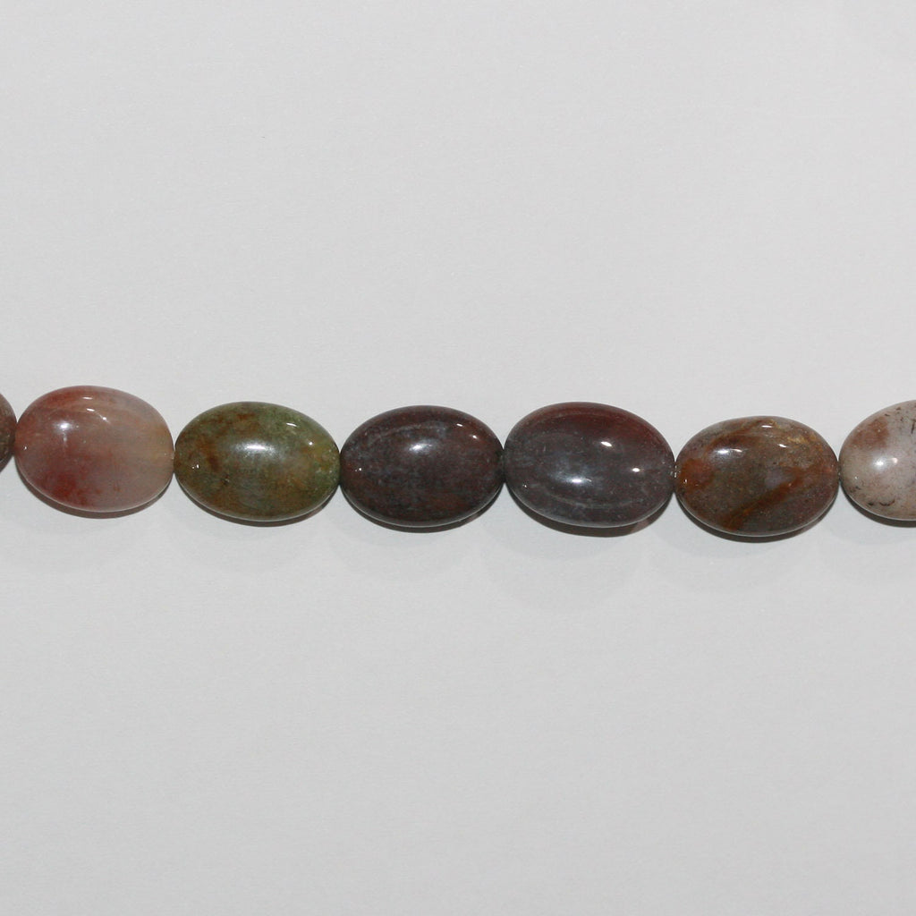 Cuentas ovaladas lisas de ágata india de 16" (13 x 10 mm) - Hilo de 40 cm