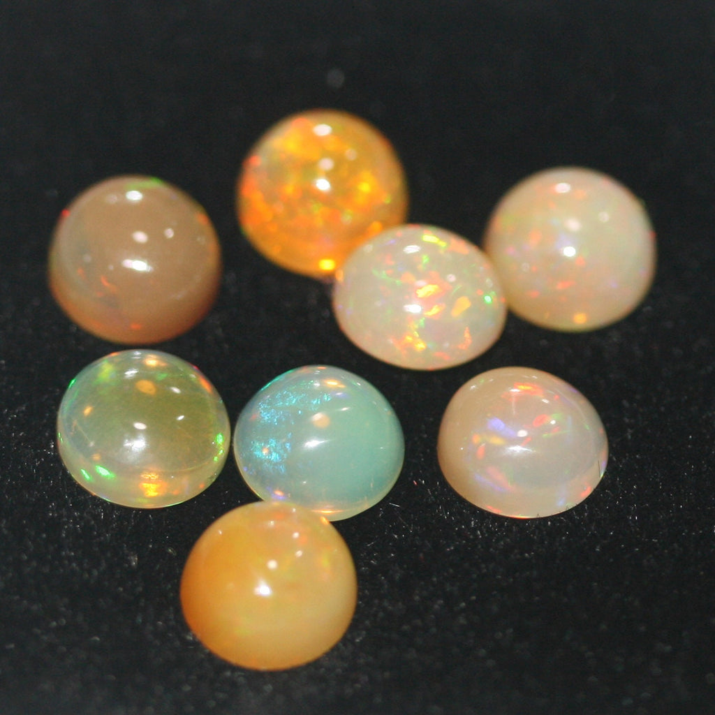 Ethiopian Opal Lot Round Cabochon 6mm.(8 Pcs) -Gemstone Parcels-Loose Stones Wholesale Price