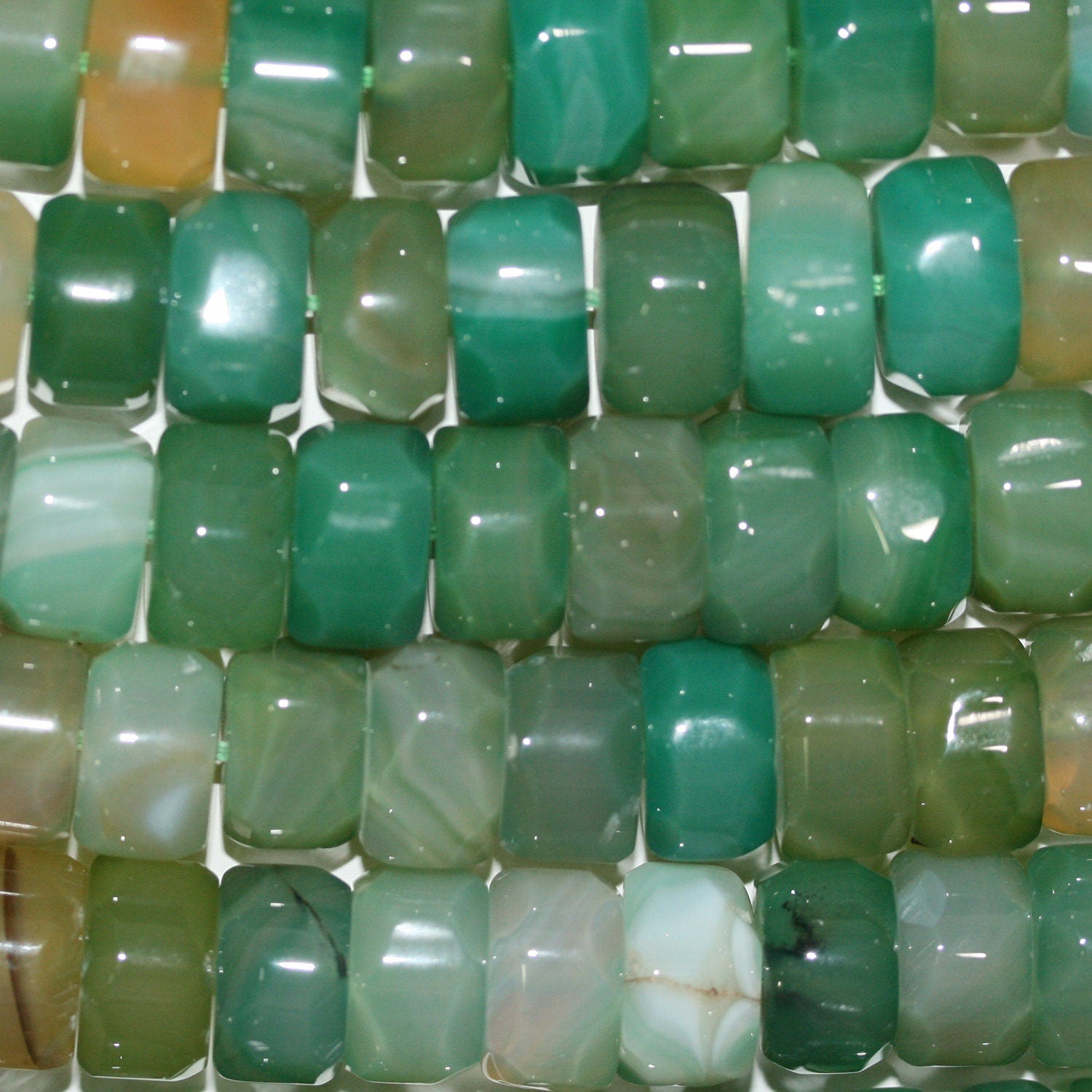 Perles rondelles à facettes en agate verte St 15" 15x9mm.-Rig 38cm.