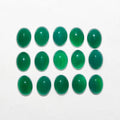 Lote de 15 cabujones ovalados de ágata verde de 8 x 6 mm (15 unidades)