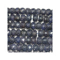 Rondelle facettée en saphir de 14 pouces, 6 x 4 mm. - Fil de 37 cm.