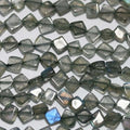 14" St Labradorite Diamond Beads  6mm.-Strand 37cm.