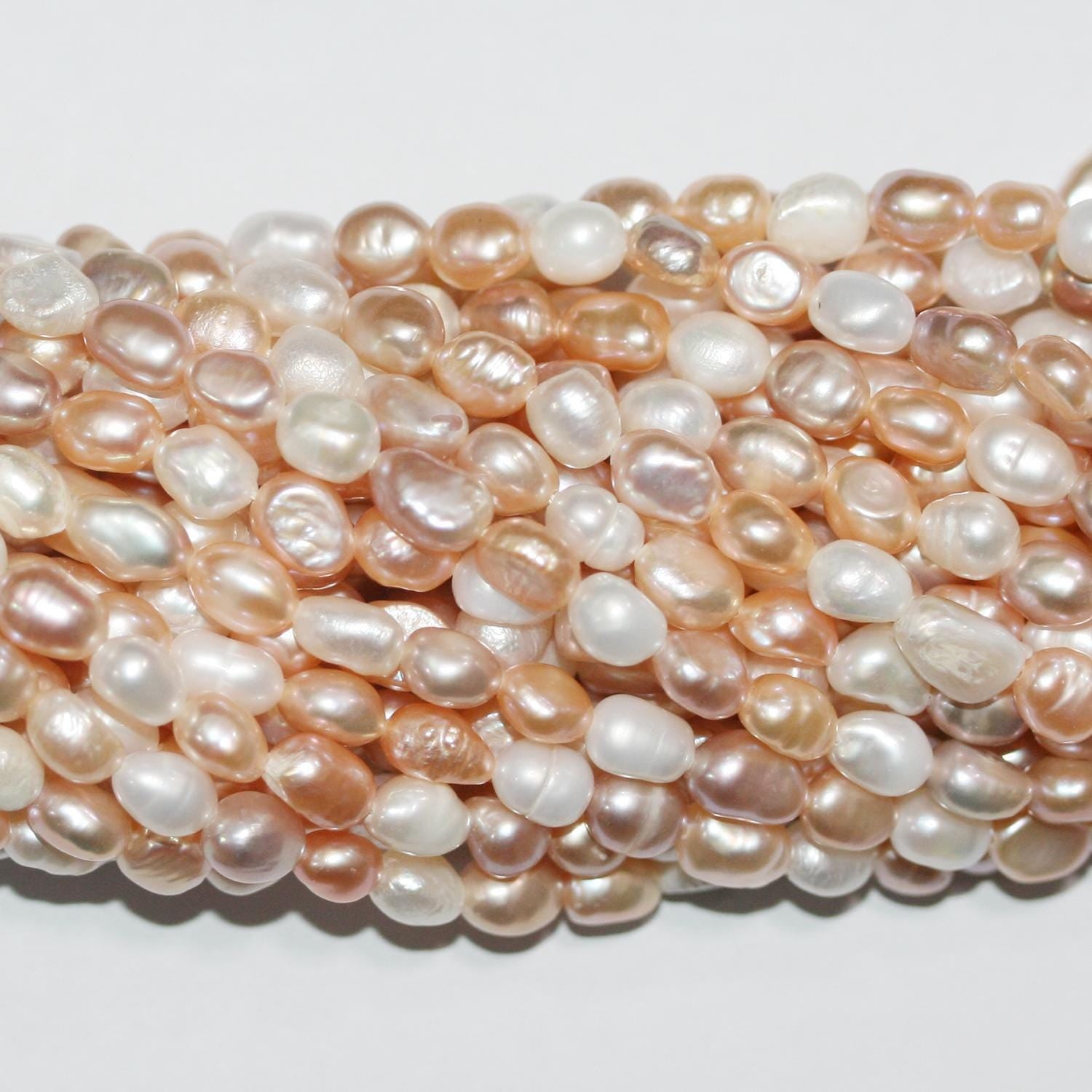 Perla Barroca Multicolor de Agua Dulce de 14" (5-6 mm) - Hilo de 36 cm - Perlas Naturales - Precios al por mayor