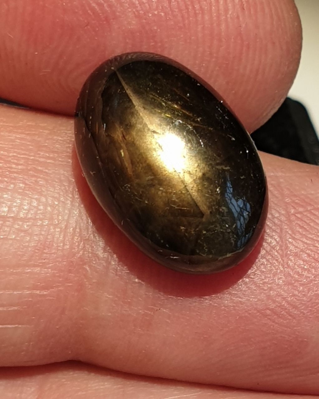 Natural Black Star Sapphire  Oval Cabochon 12.76ct  15x10.3mm -Wholesale -Gemstone Parcels-Loose Stones Wholesale Price