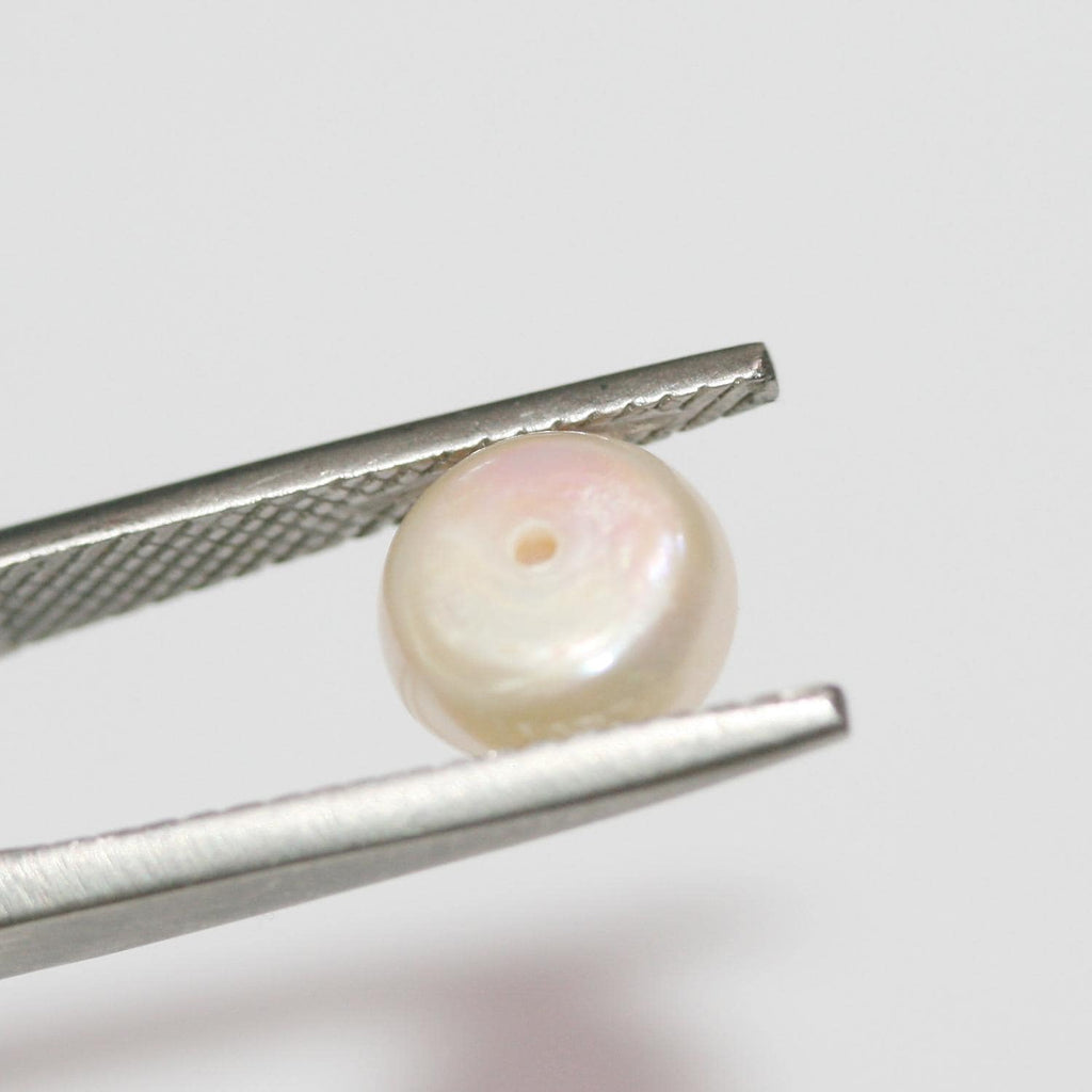 11 Pairs High Cultured Button Pearl 8-8.5mm.-Approx.-Half Drill. Button Natural  Pearl-Price Per 11 Pairs- Pearl Earring