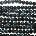 15" St Perles rondes œil de tigre bleu naturel 6,5 mm.-Rig 39 cm.