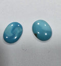 1 Pair Natural  Arizona Turquoise Cabochon 9x7mm - Calibrated Gems