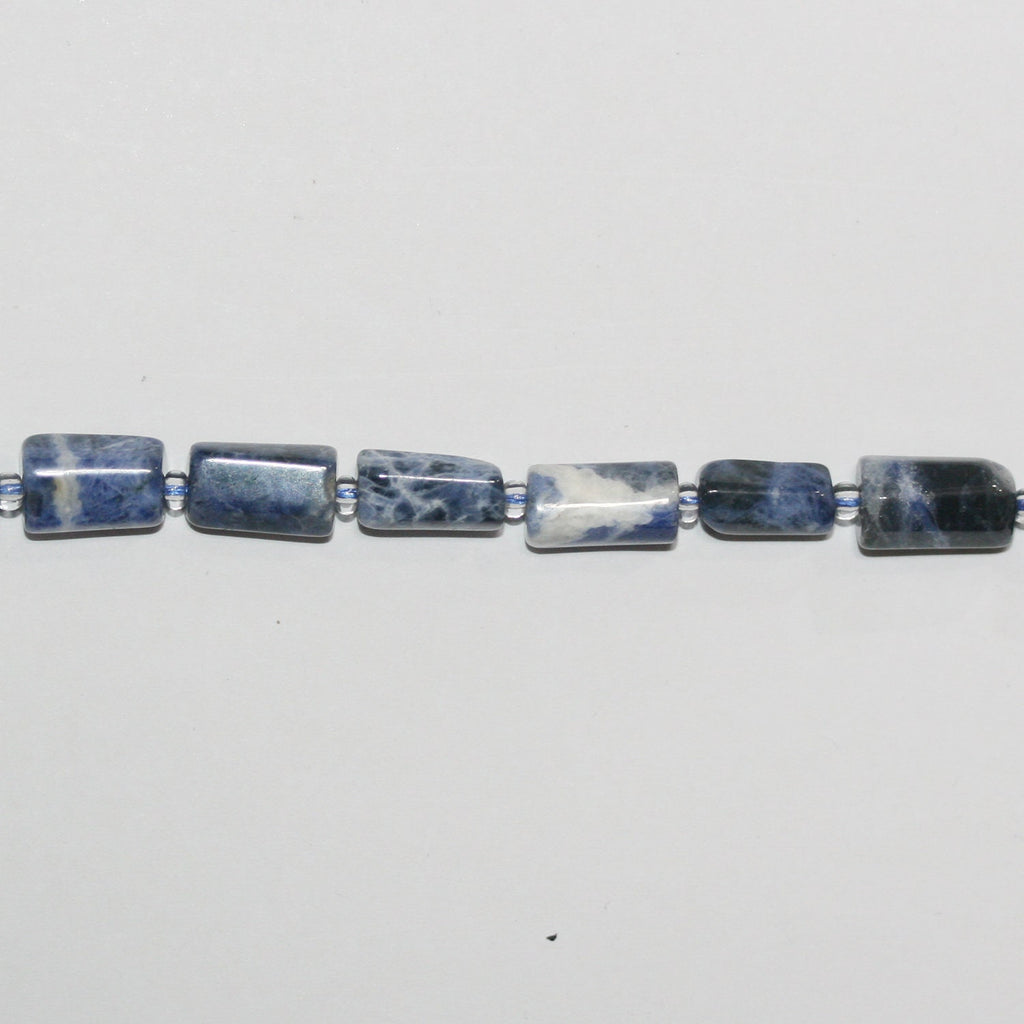 Cuentas de barril lisas de sodalita de 16", 12 x 6 mm. Aprox. - Hilo de 40 cm.