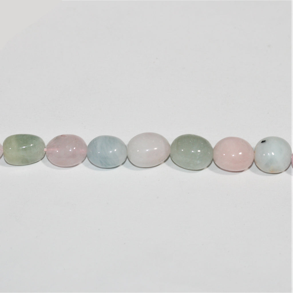 Cuentas Nugget Lisas de Multiberilo St. de 16", 13 x 10 mm. Aprox. - Hilo de 40 cm.