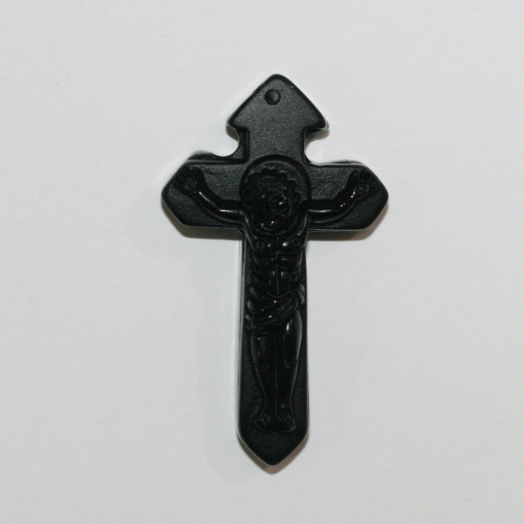 Colgante Cruz de Obsidiana 44x25mm.