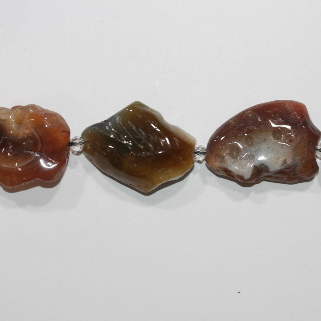 Cuentas irregulares lisas de ágata de Santa Botsuana de 40 cm - Hilo de 40 cm - Artículo 14760