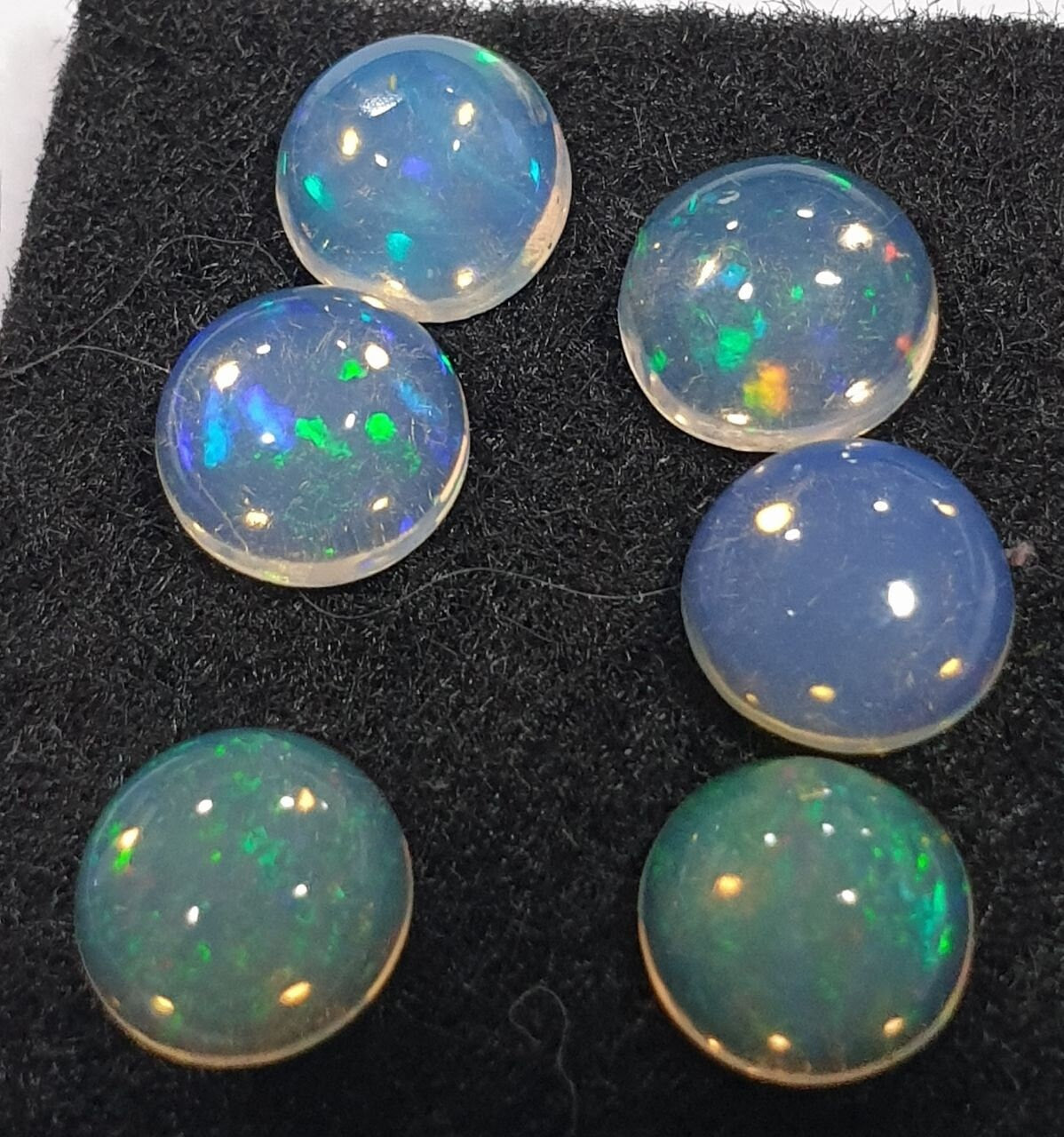 Ethiopian Opal Lot Round Cabochon 6mm. (6pcs)  -Gemstone Parcels-Loose Stones Wholesale Price