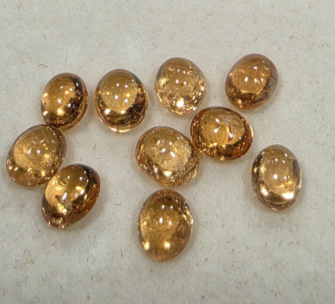 10 Pcs Lot Spessartine Garnet Smooth Oval 5x4mm. Natural Gems