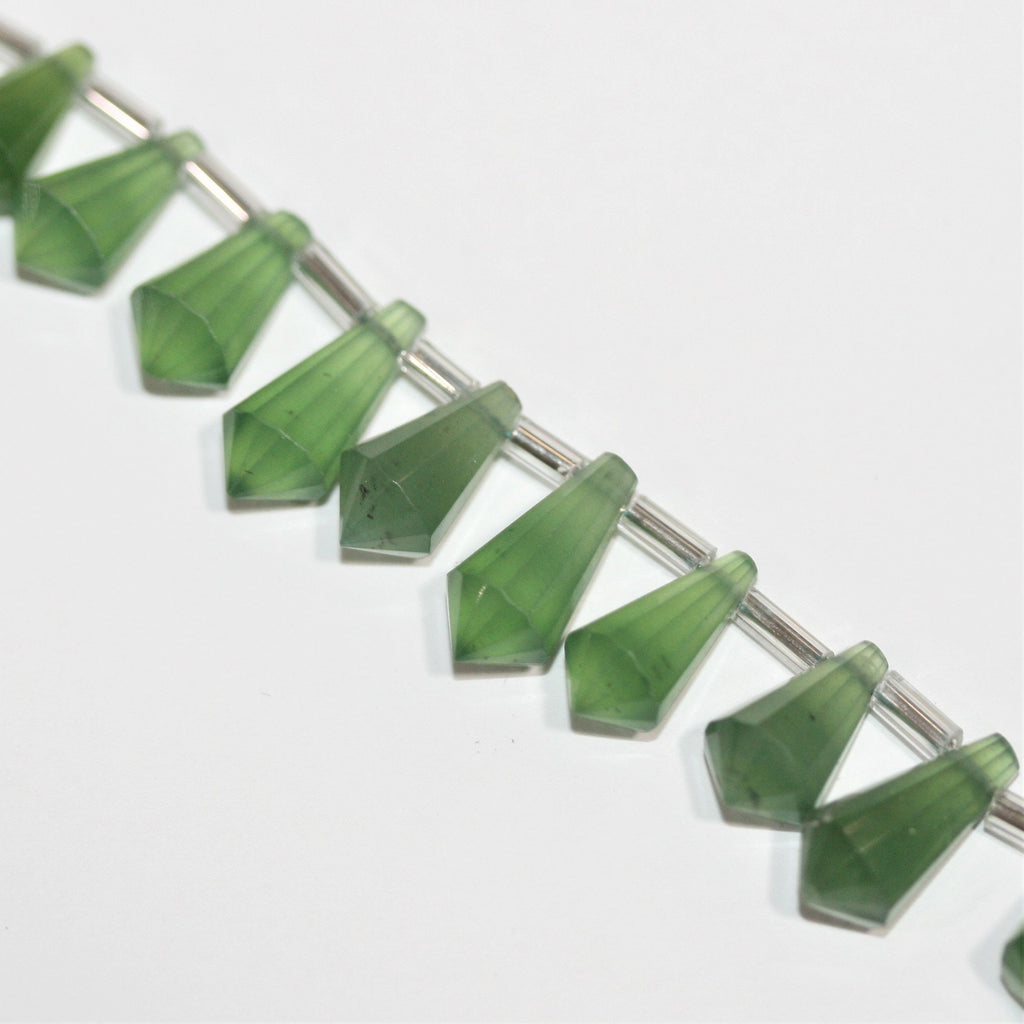 6" St Serpentine Faceted Stick Beads 13x7mm.-Hilo 15cm.