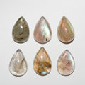 Lote de 6 cabujones de labradorita de 12 x 8 mm (6 unidades)