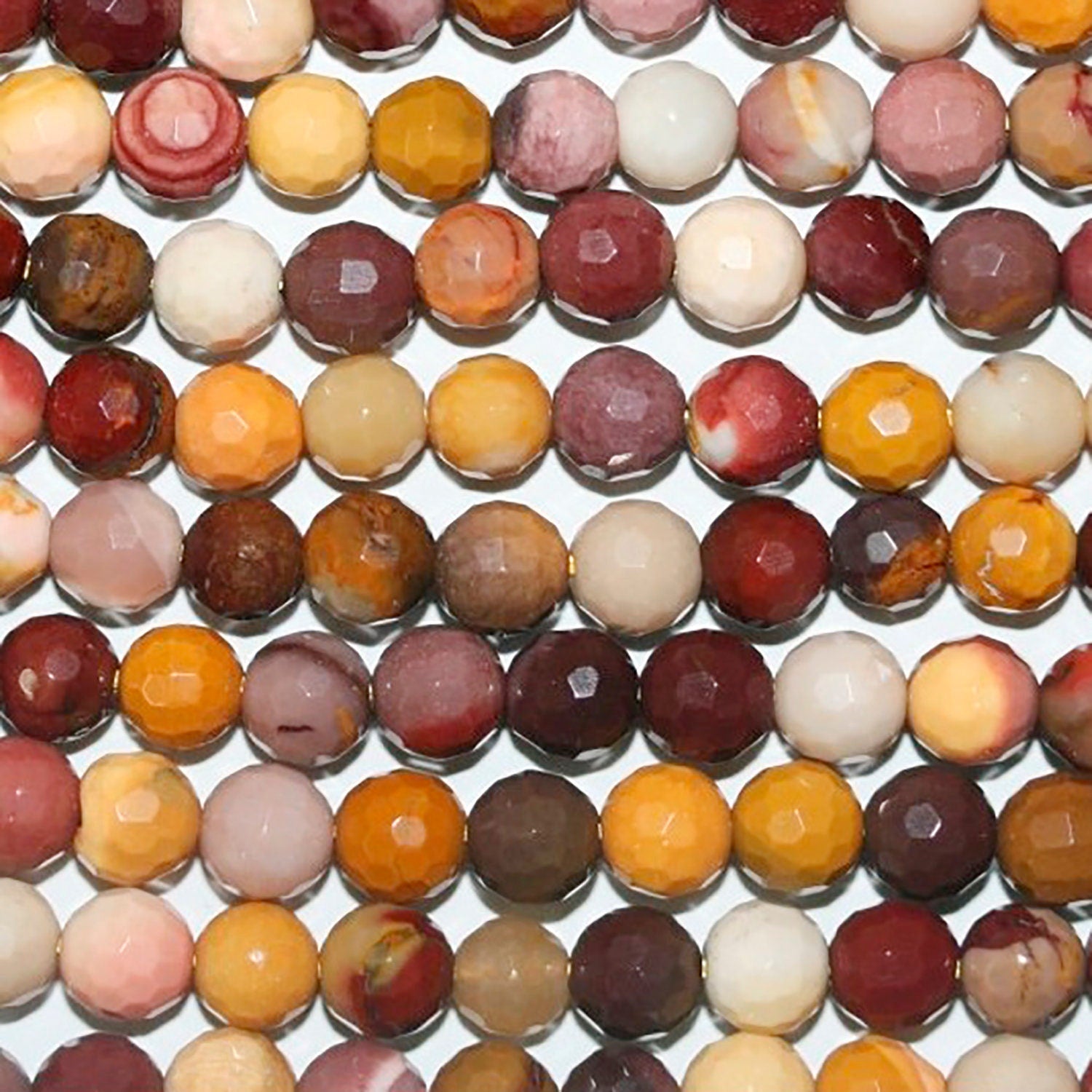 Cuentas redondas facetadas de St Mookaite de 40 cm (16"), 6 mm (tira de 40 cm)