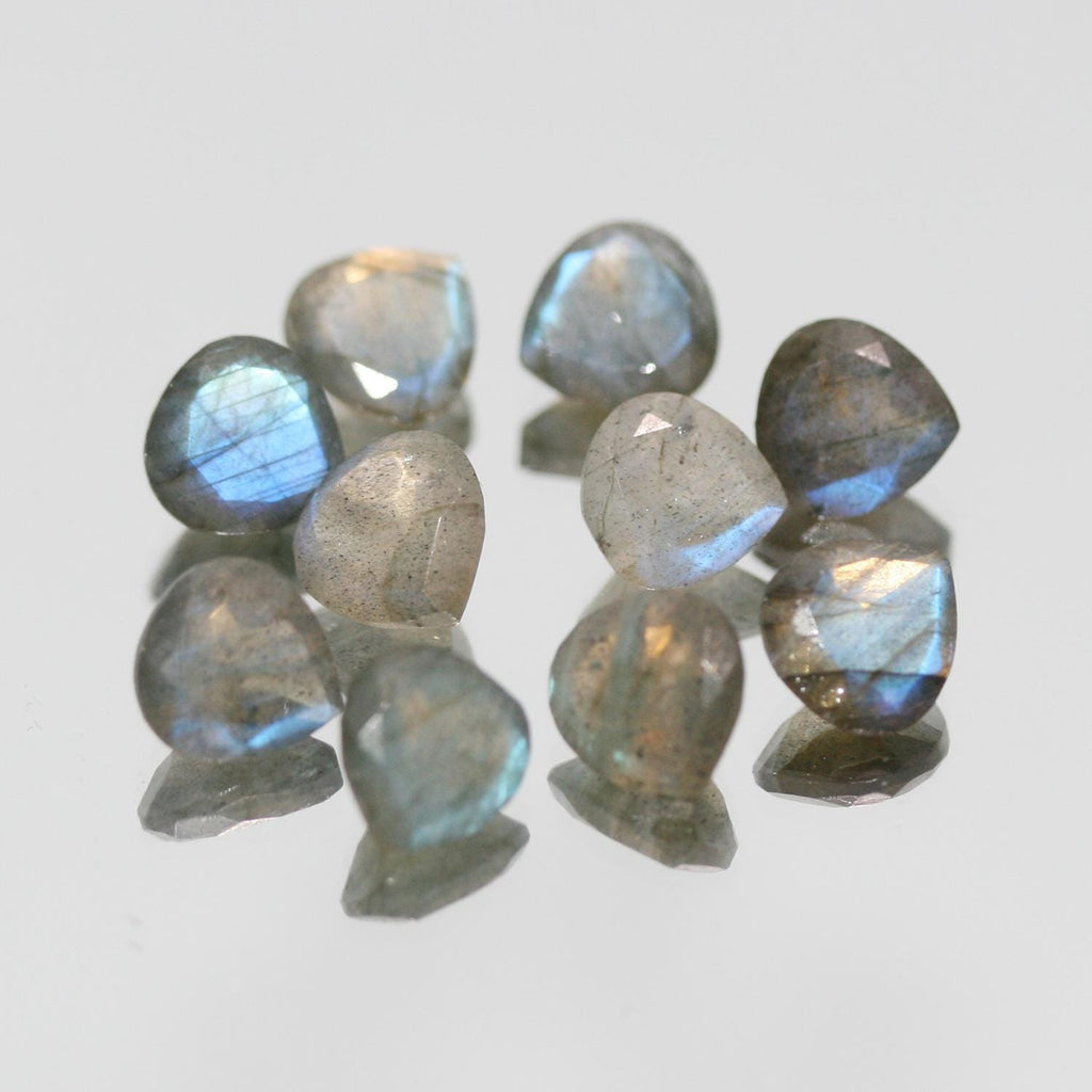 10 Pcs Lot Labradorite Faceted Drop 8mm. (10 Pcs.).
