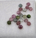 Lote de 20 cabujones redondos de turmalina de 2,5 mm con piedra calibrada, cabujones multiturmalina (pequeños)