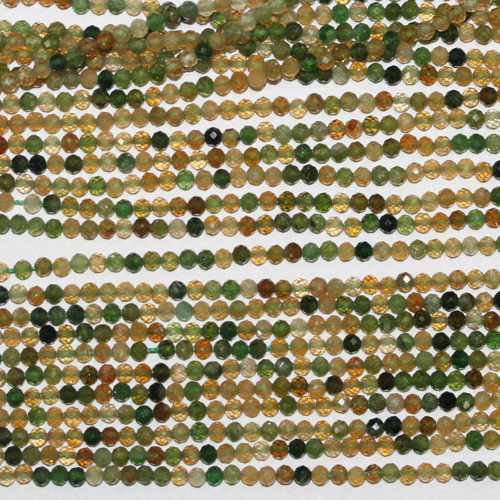 Perles rondes à facettes en st pétroturmaline, 3 mm, 15 pouces (38 cm) - Fil de 39 cm