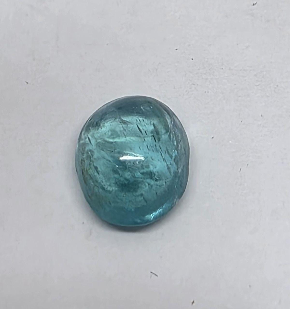 Paraiba  Blue Apatite Cabochon   8x6.5mm.-1.83ct  Deep Electric Blue Color Natural Gemstone - Jewelry  Supplier Cut stone
