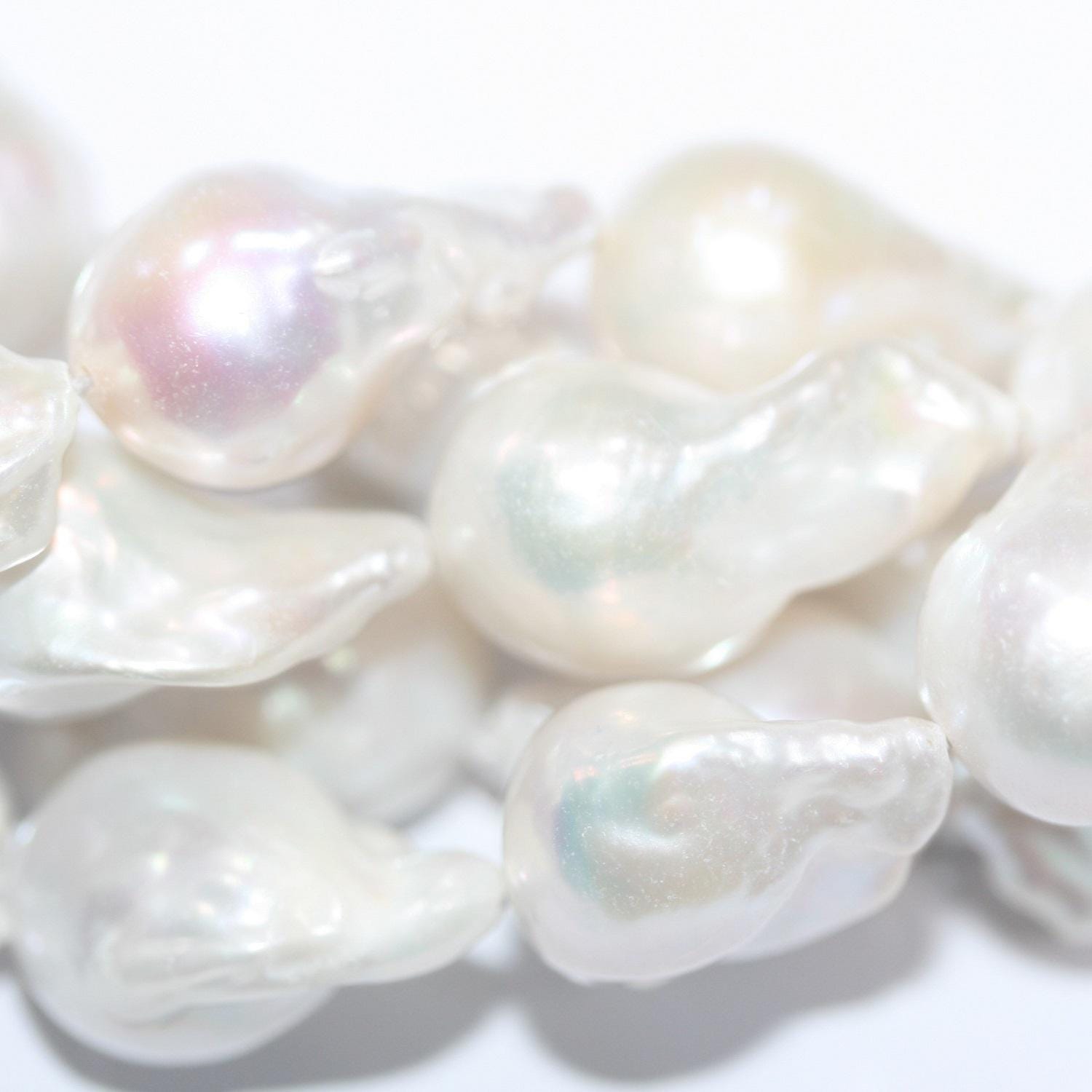 Perlas Barrocas de 16" (22 x 17 mm) - Hilo de 40 cm - Precios al por mayor de perlas naturales