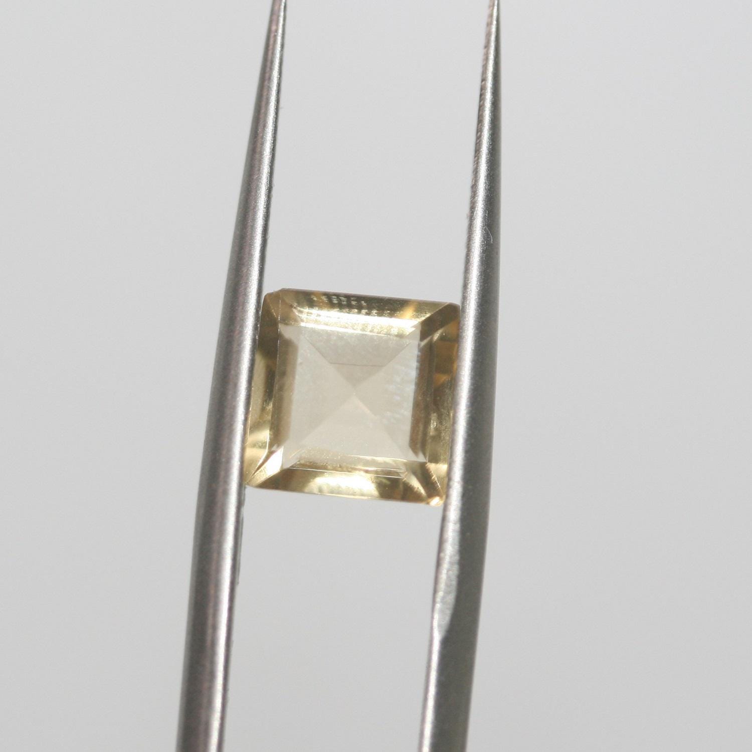 Lote de 4 piezas de citrino facetado cuadrado de 8 mm (4 piezas) - Ref. 650LO