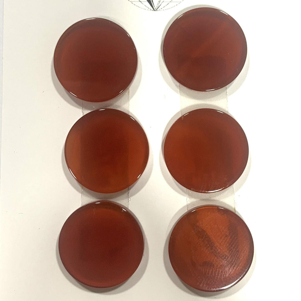 Lote de 6 cabujones de disco liso de cornalina de 16 mm. (6 piezas).