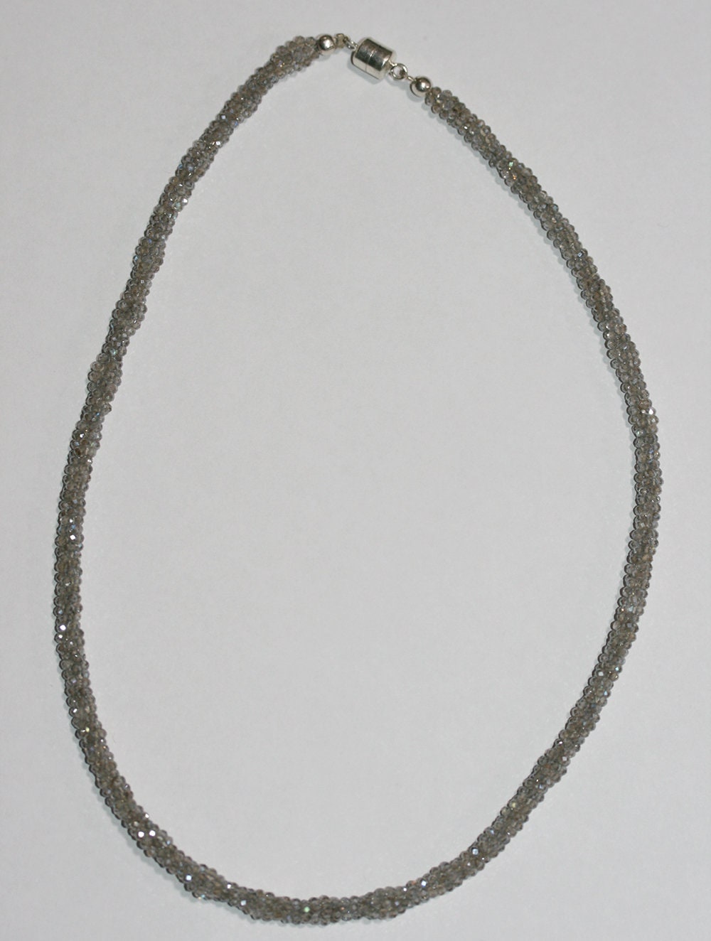 Cuentas redondas facetadas de labradorita de 45,7 cm (2,5 x 1,5 mm), 46 cm de largo (4 filas)