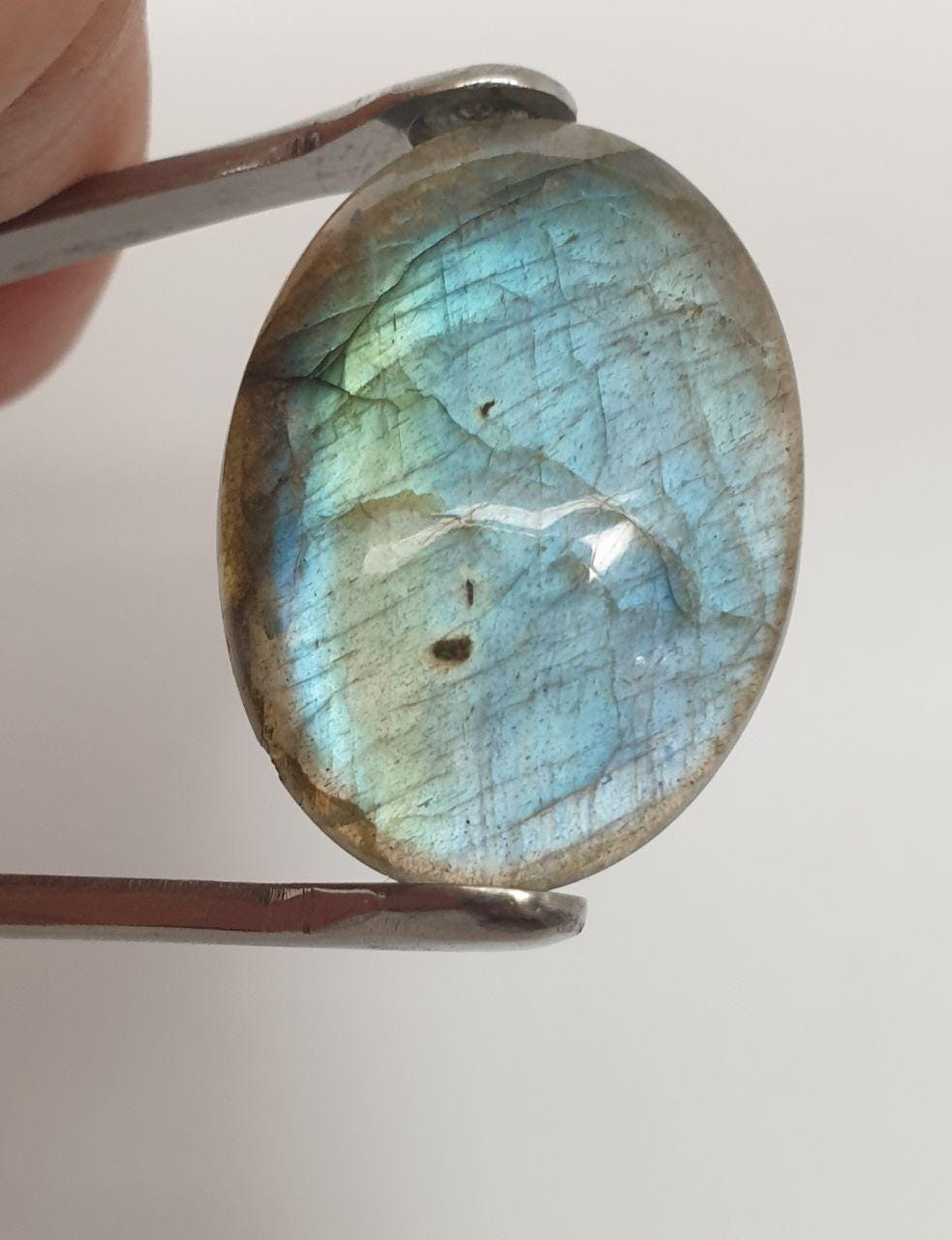 Blue Fire Labradorite Cabochon Spectrolite Oval  Cabochon 28x20mm 27.2 ct One Of A Kind