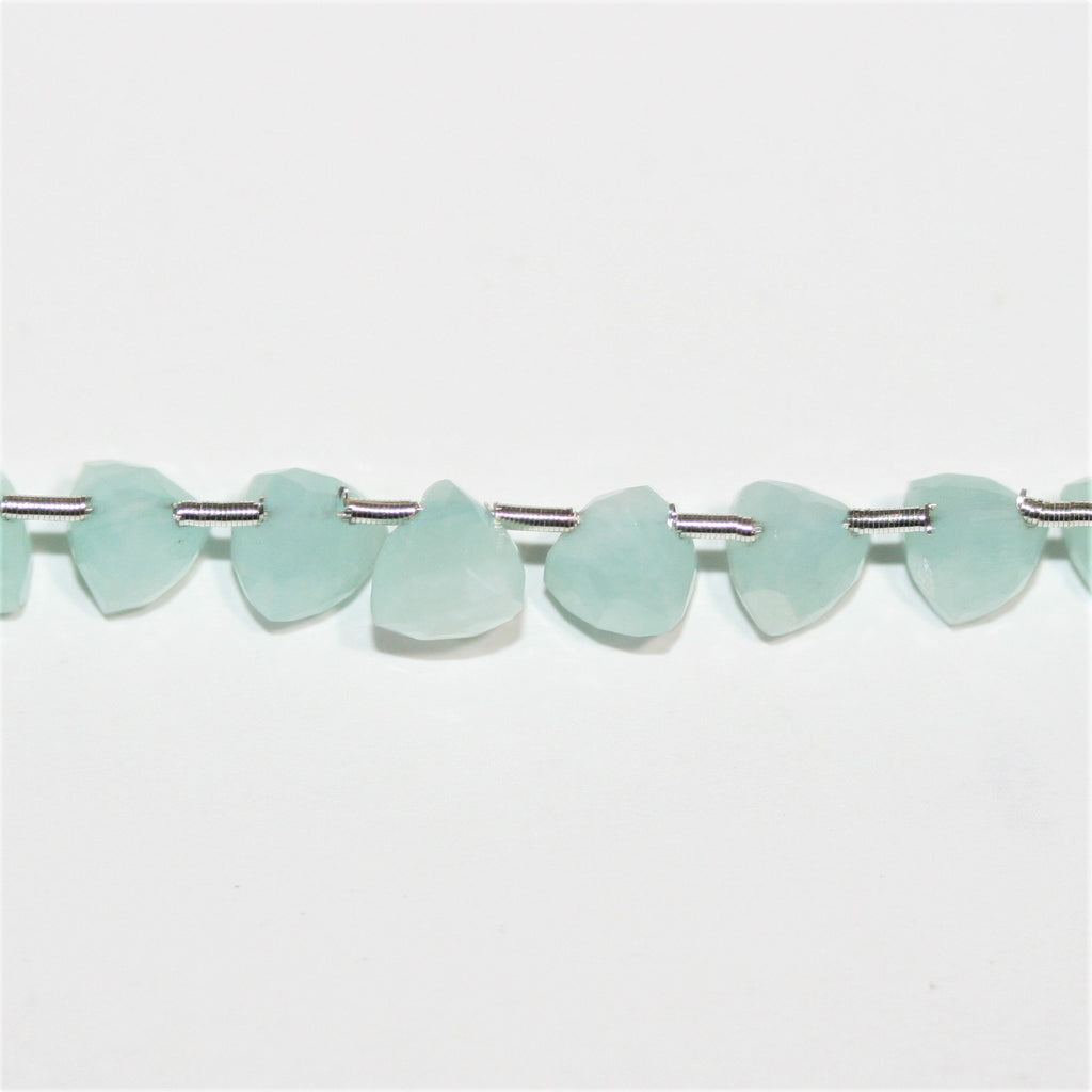 Perles triangulaires à facettes en amazonite de 8 pouces, 5-6 mm, brin de 20 cm.