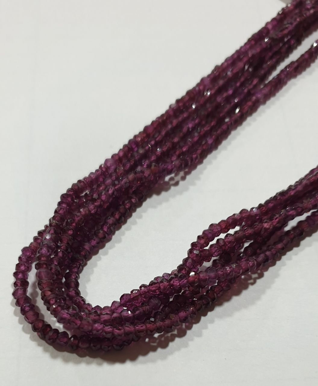 13" St Garnet Faceted Rondelle Beads 3x2mm.-Strand 33cm