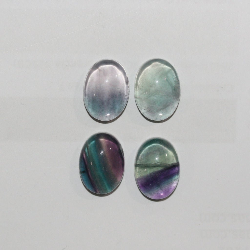 Lote de 4 cabujones ovalados de fluorita de 16 x 12 mm. (4 uds.)
