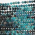 15" Perles rondes à facettes en chrysocolle St 5-5,5 mm.-Rig 39 cm.