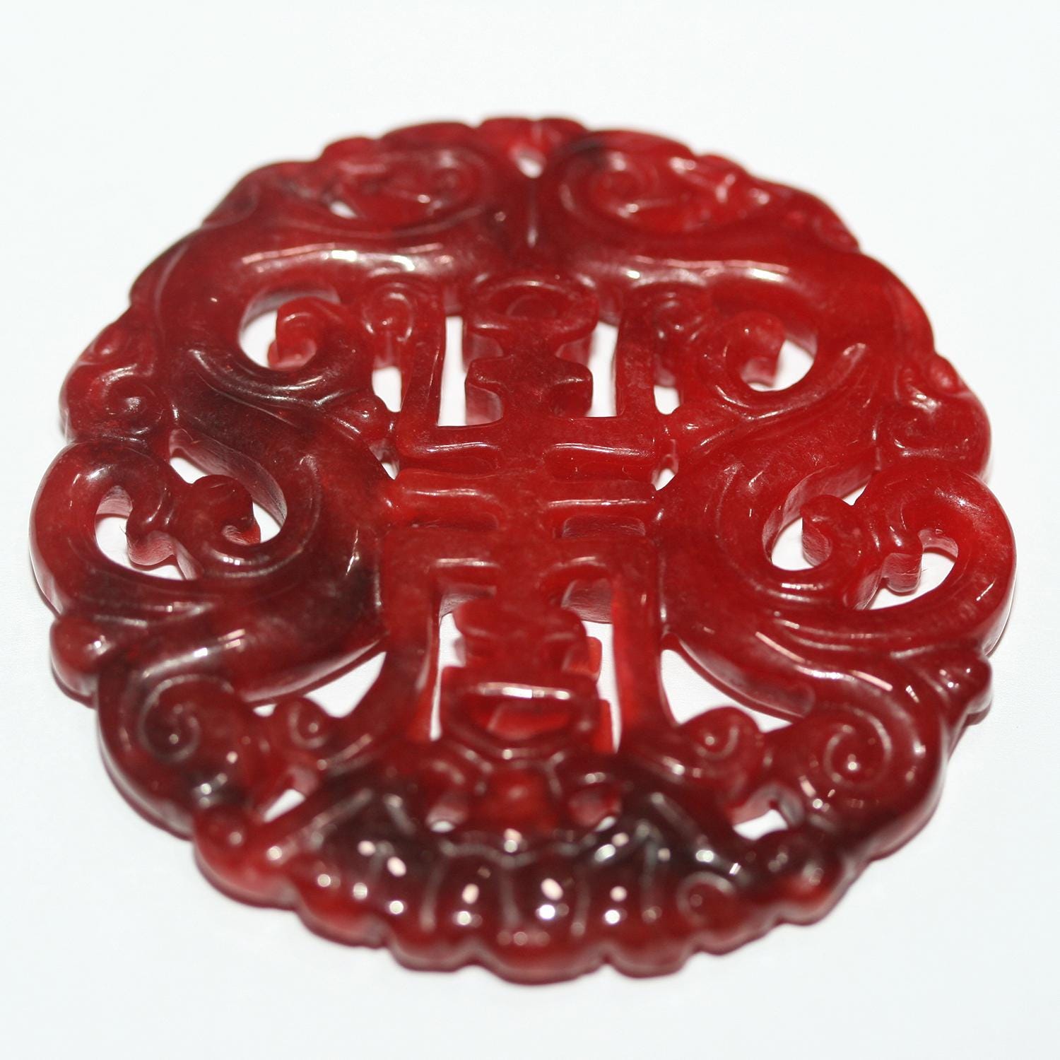 Colgante de jade rojo 50-51 mm