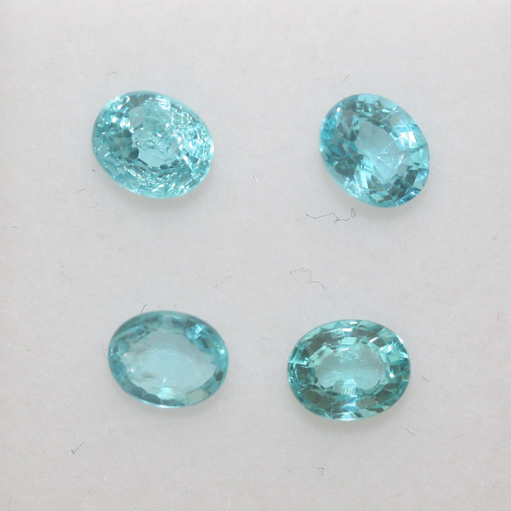 Apatita verde azulada de Paraiba facetada de 5 x 4 mm, lote de 4 piezas, piedra preciosa natural de gran color - Proveedor de joyería, piedra tallada, lote al por mayor