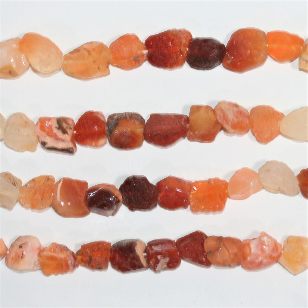 10" St Unpolished Nugget Fire Opal Beads 11mm. Approx.-Strand 25cm