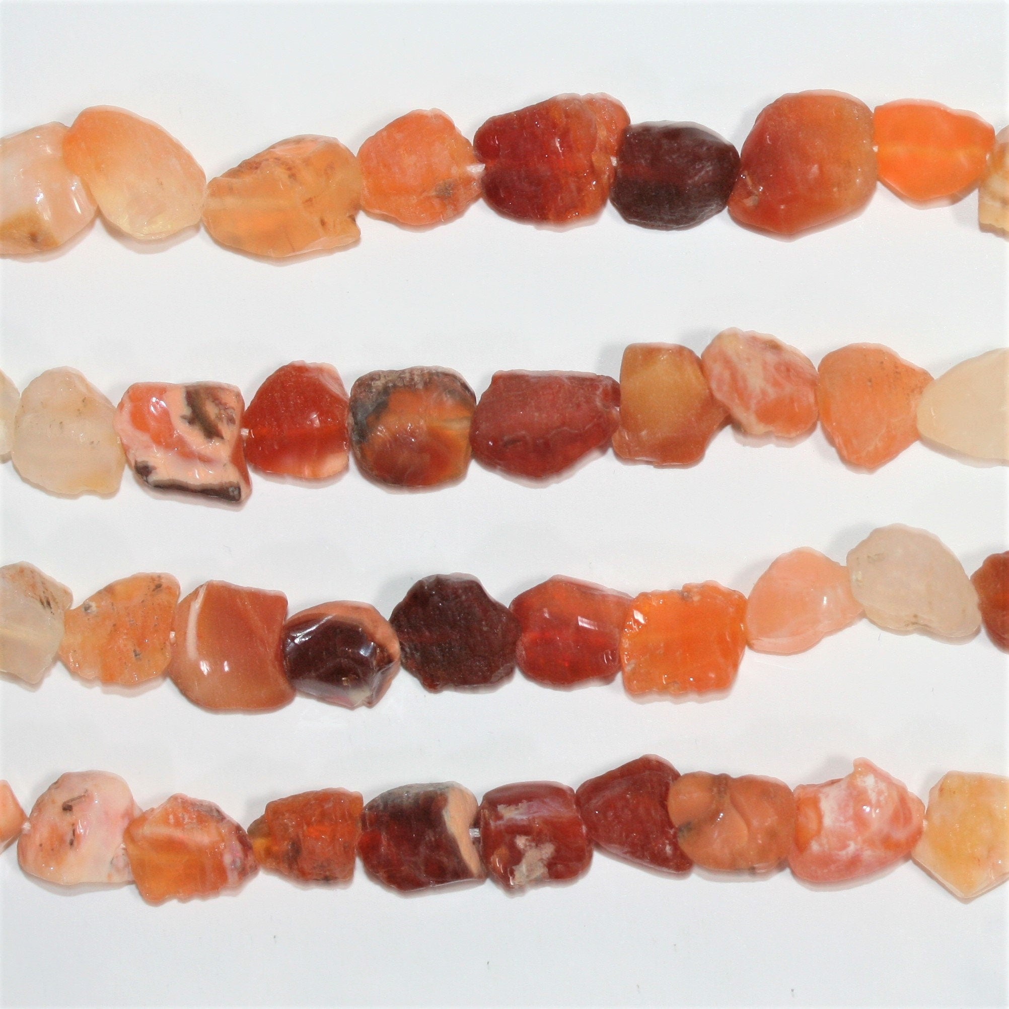 10" St Unpolished Nugget Fire Opal Beads 11mm. Approx.-Strand 25cm