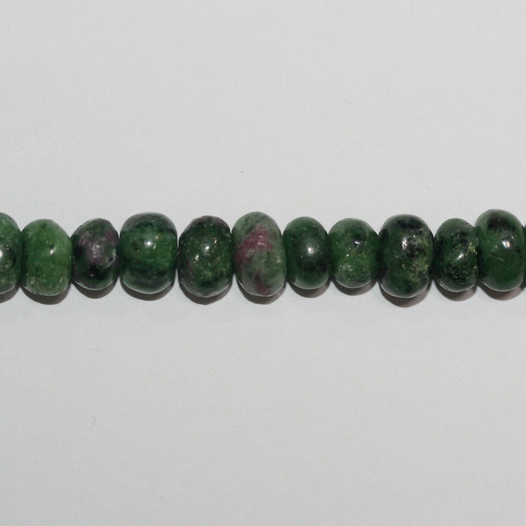 Perles rondelles lisses irrégulières en zoïsite rubis St, 15 pouces (10 x 6 mm). Longueur approximative du fil : 39 cm.